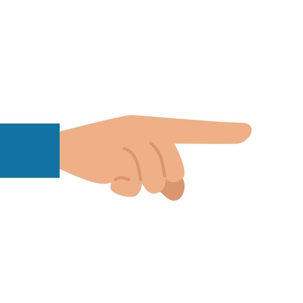 hand with pointing finger on white background vector