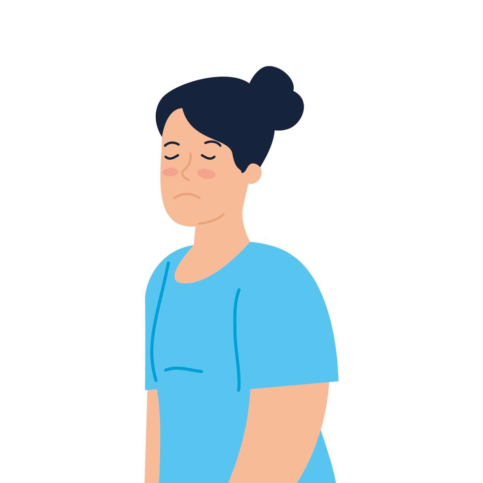 sad and depressed woman, unhappy and stressed vector