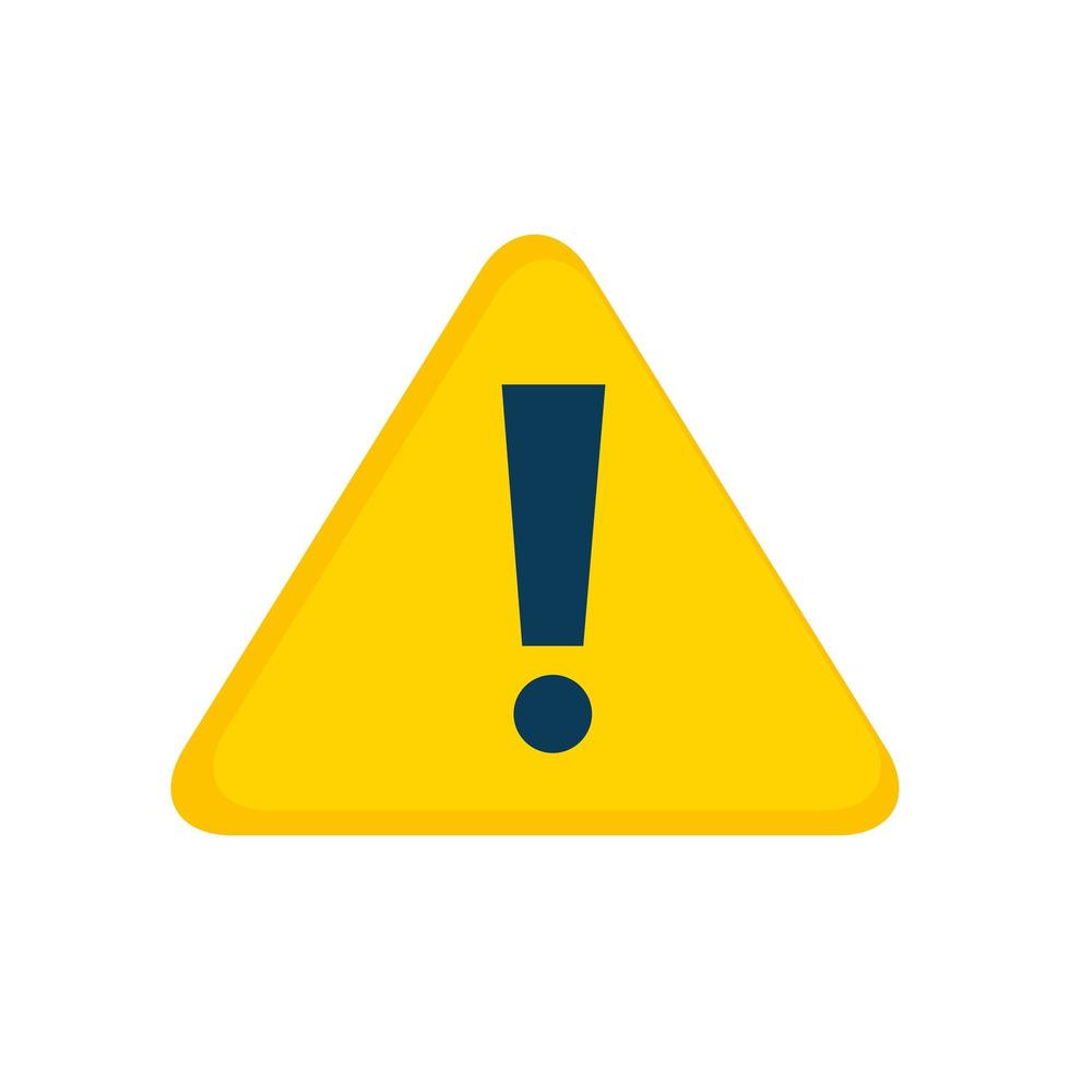 danger warning sign, exclamation mark on yellow triangle vector