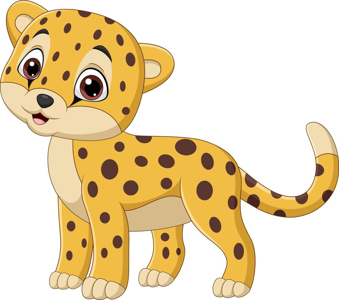 Cartoon leopard isolated on white background vector