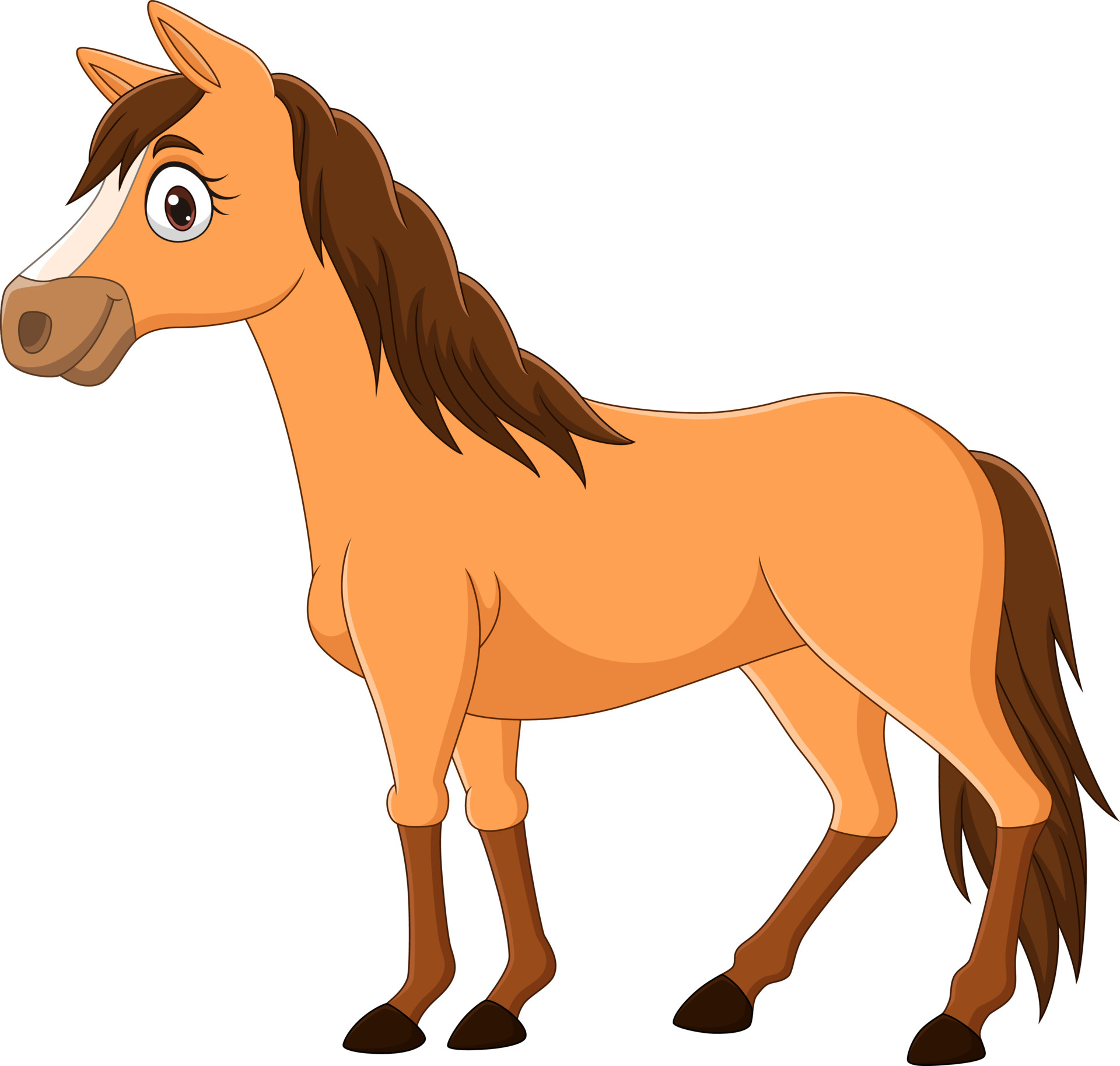 Cartoon brown horse isolated on white background 5158323 Vector Art at  Vecteezy