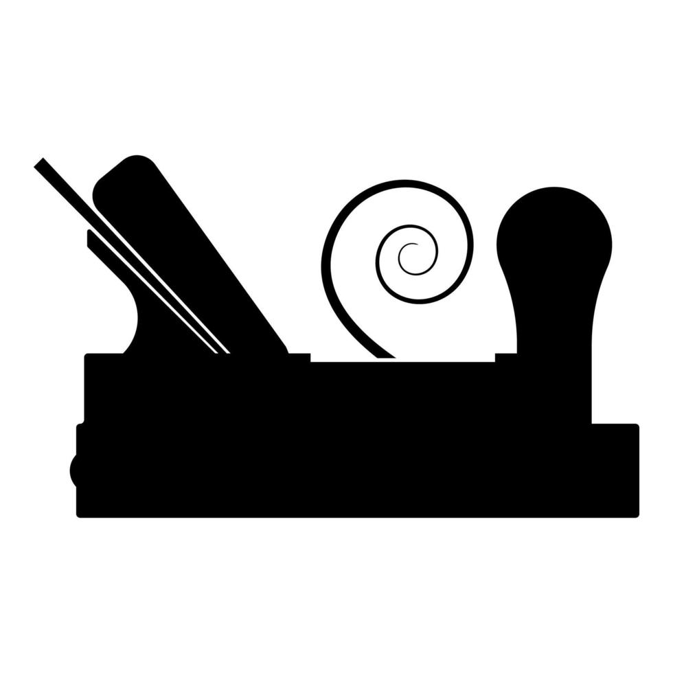 Carpenter's plane with wood with shaving wood Joiner's plane icon black color vector illustration flat style image