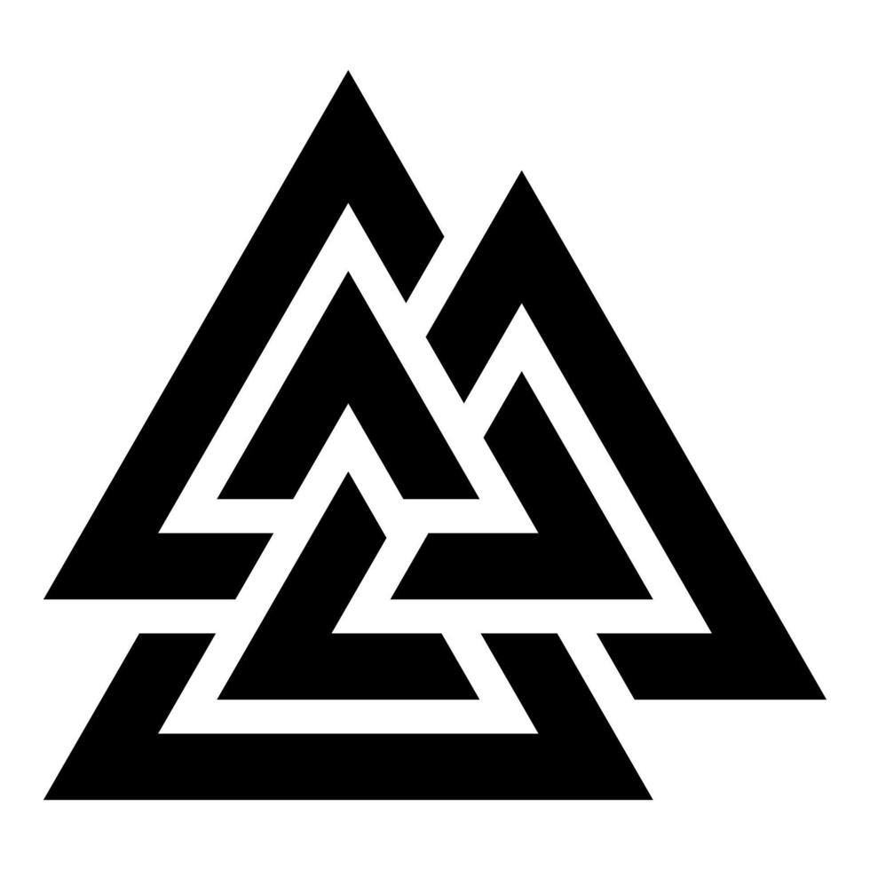 valknut símbolo icono color negro vector ilustración estilo plano imagen