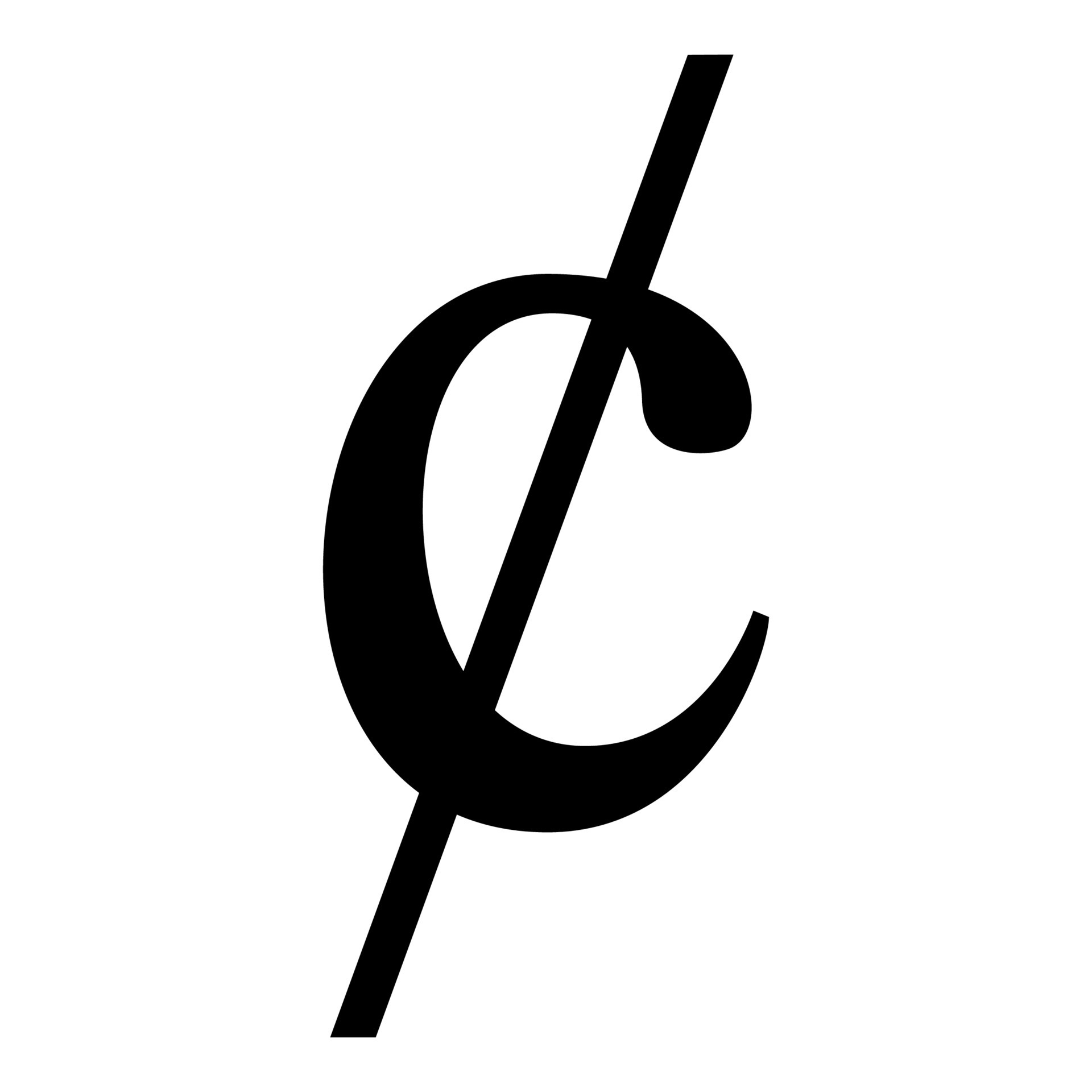 Cent Symbol Sign Dollor Money Icon Black Color Vector Illustration Flat 