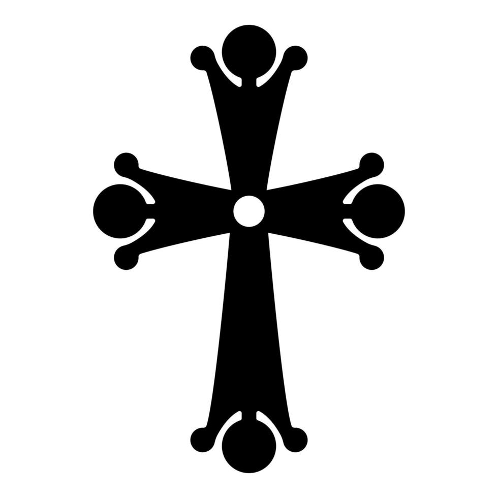 cruz de cuatro puntas cruz en forma de gota monograma cruz religiosa icono color negro vector ilustración imagen de estilo plano