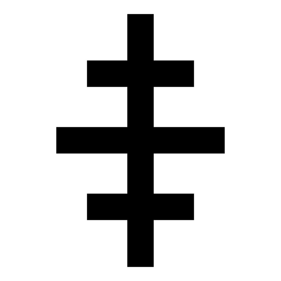 cruz papal iglesia romana icono color negro vector ilustración estilo plano imagen