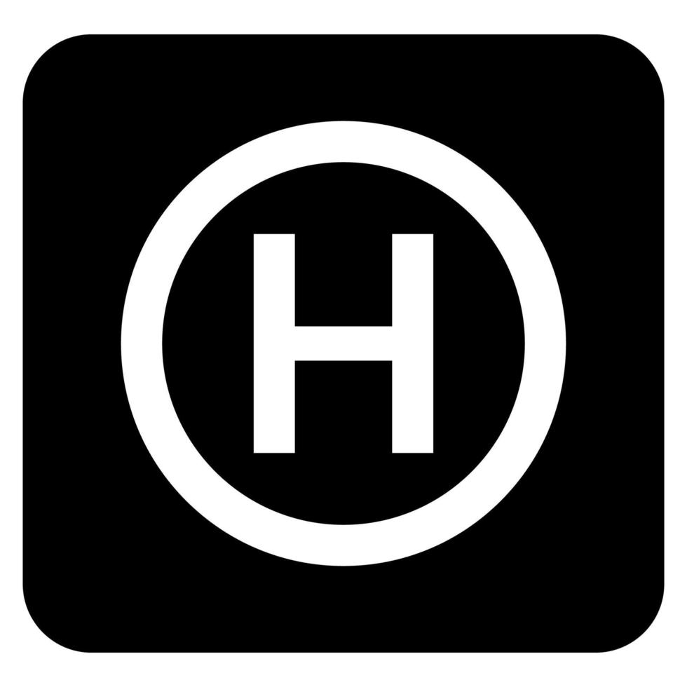 Helicopter landing pad Helicopter place icon black color vector illustration flat style image