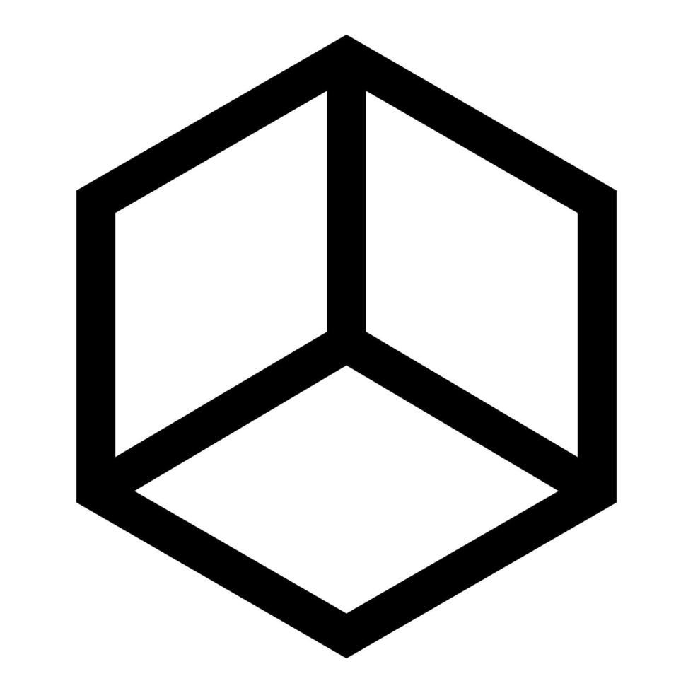 forma de cubo abstracto icono de cuadro hexagonal color negro ilustración vectorial imagen de estilo plano vector