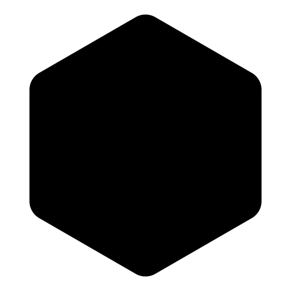 Hexagon with rounded corners icon black color vector illustration flat style image