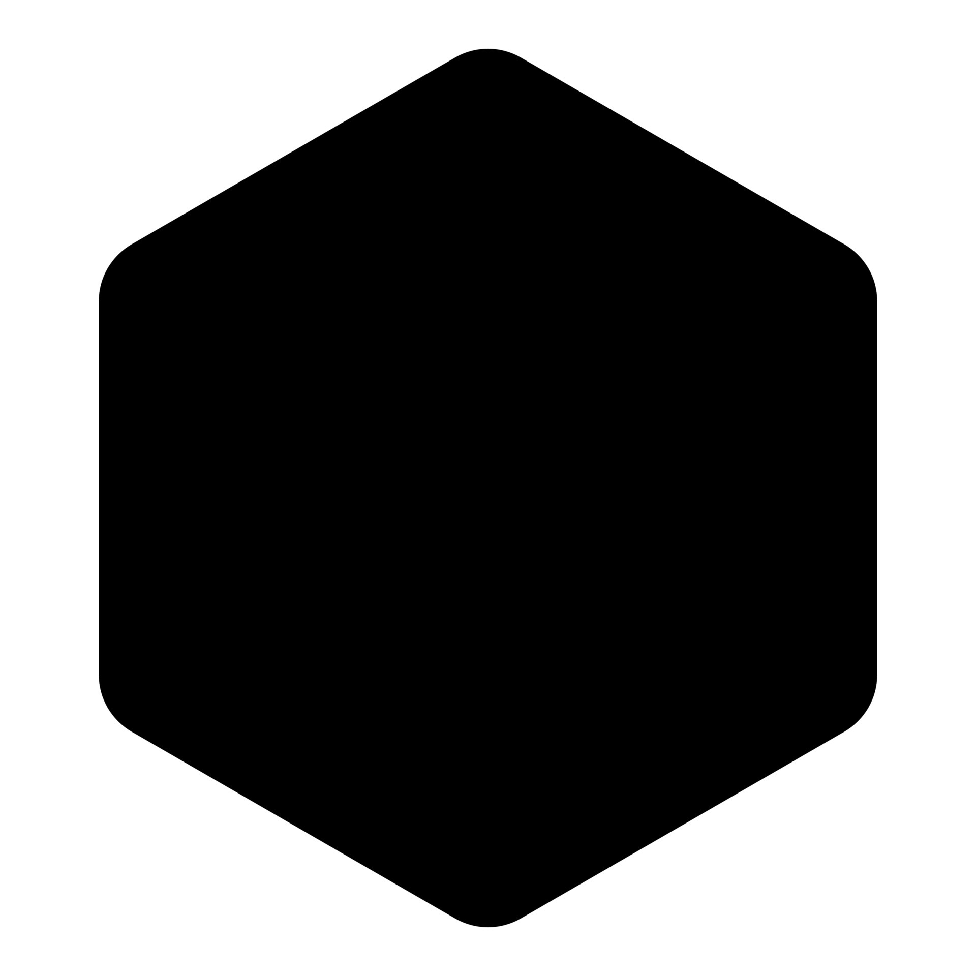 Hexagon with rounded corners icon black color vector illustration flat