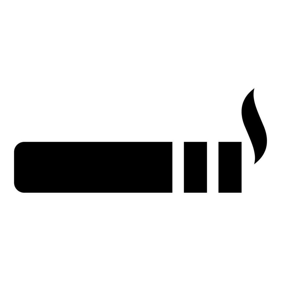 Cigar with smoke Luxury Havana cigar Smoking cigar concept icon black color vector illustration flat style image