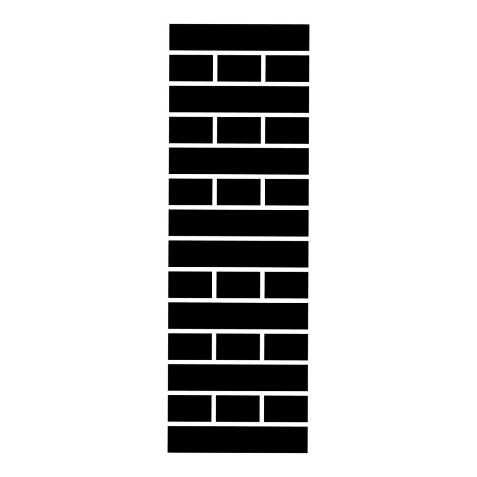 Brick Pillar Blocks in stack Jenga game for home adult and kids leisure Board games Wooden block icon black color vector illustration flat style image