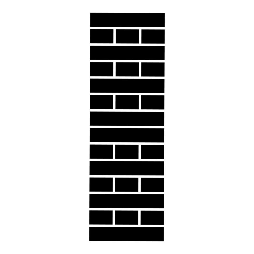 bloques de pilares de ladrillo en juego de jenga apilado para el hogar juegos de mesa de ocio para adultos y niños icono de bloque de madera ilustración vectorial de color negro imagen de estilo plano vector