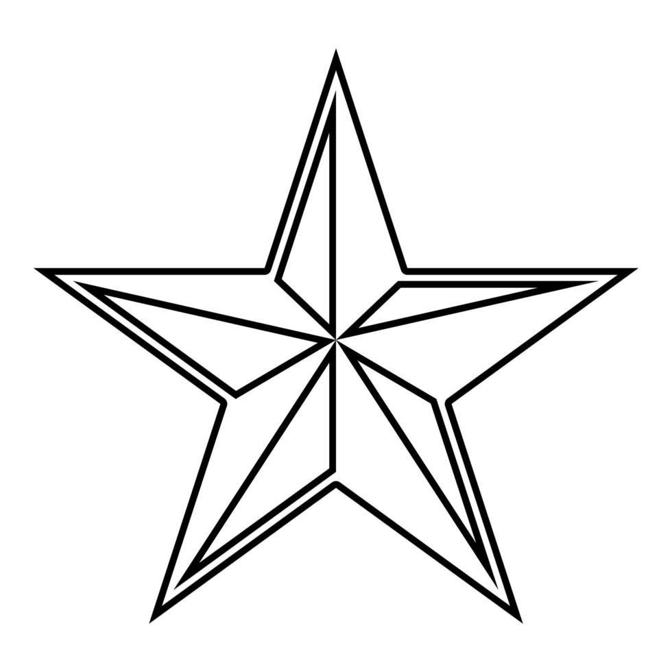 estrella cinco esquinas estrella pentagonal icono negro vector