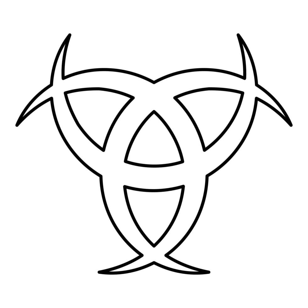 Horn Odin Triple horn of Odin icon black color vector
