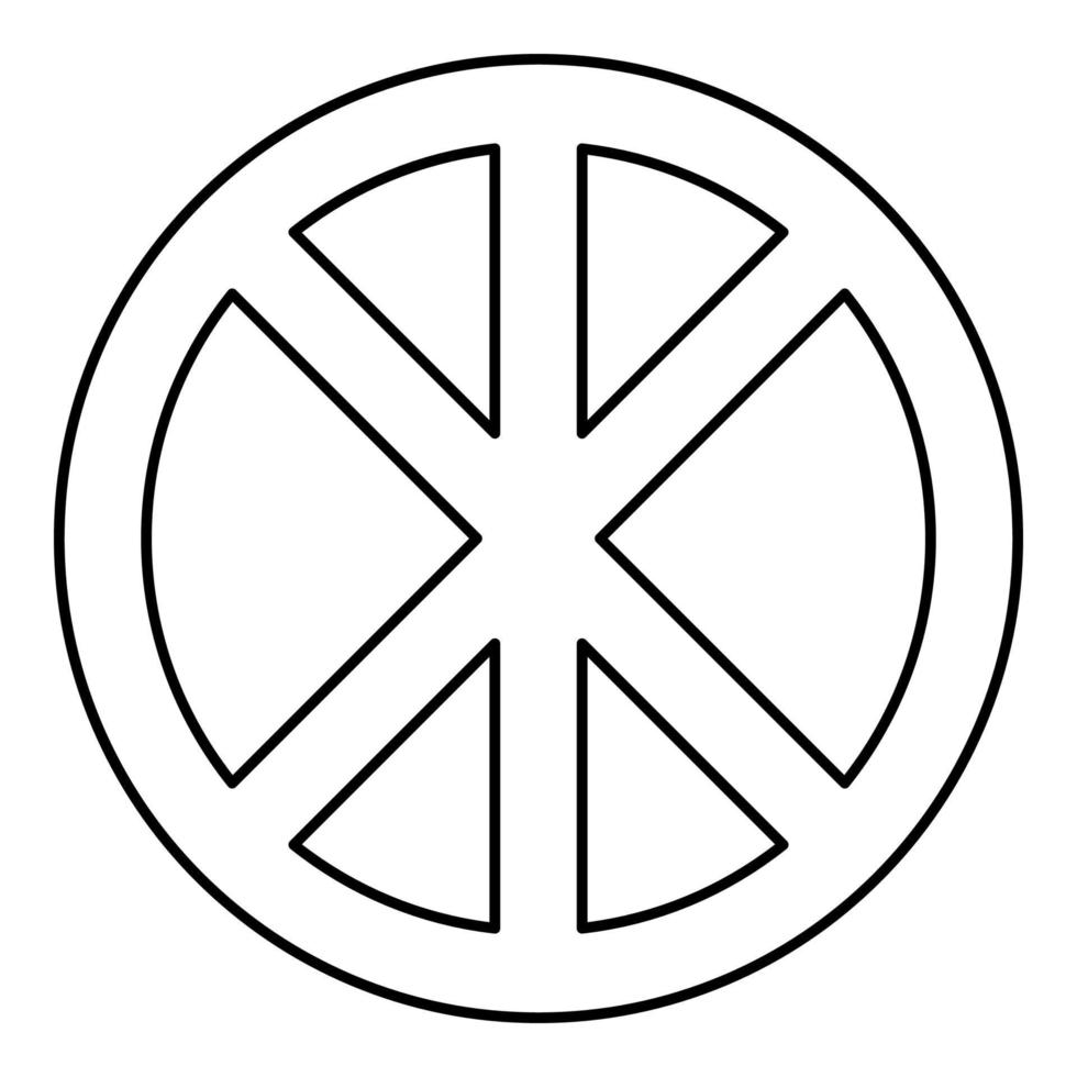 Cross round circle on bread concept parts body vector