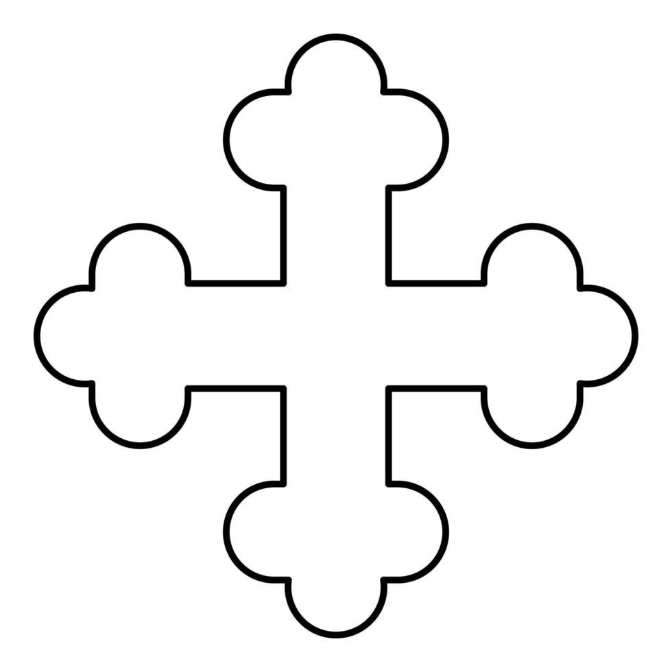 Cross trefoil shamrock Cross monogram Religious vector