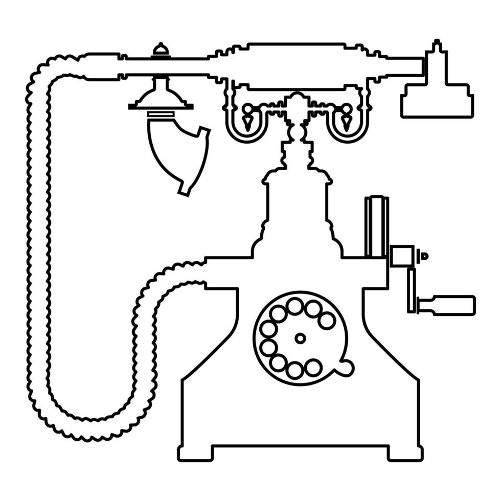 Vintage telephone retro rotary plate Antique vector