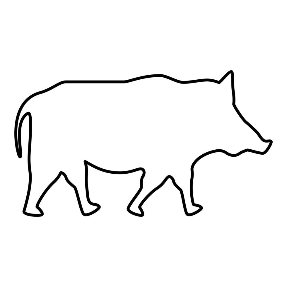 Wild boar Wild pig Hog Warthog icon black color vector