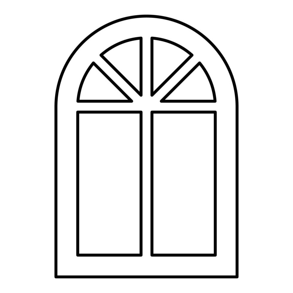 Window frame semi-round at the top Arch window vector