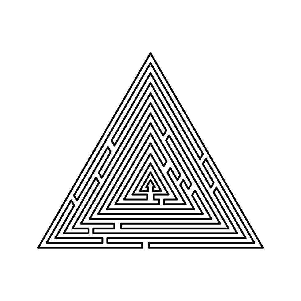 Triangular labyrinth Maze conundrum Labyrinth vector