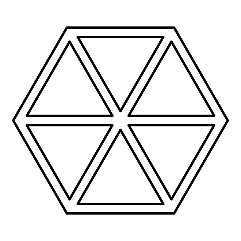 Abstract cube shape Hexagon box icon black color vector