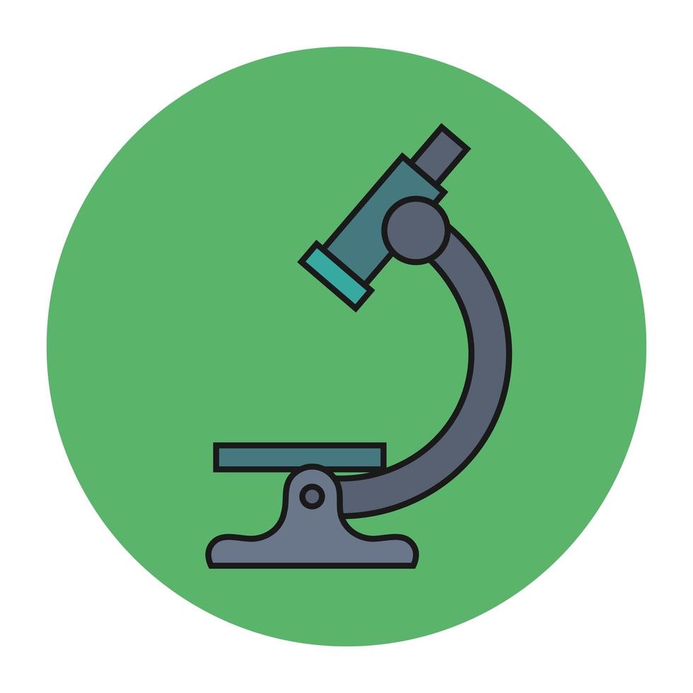 microscope of laboratory in frame circular vector