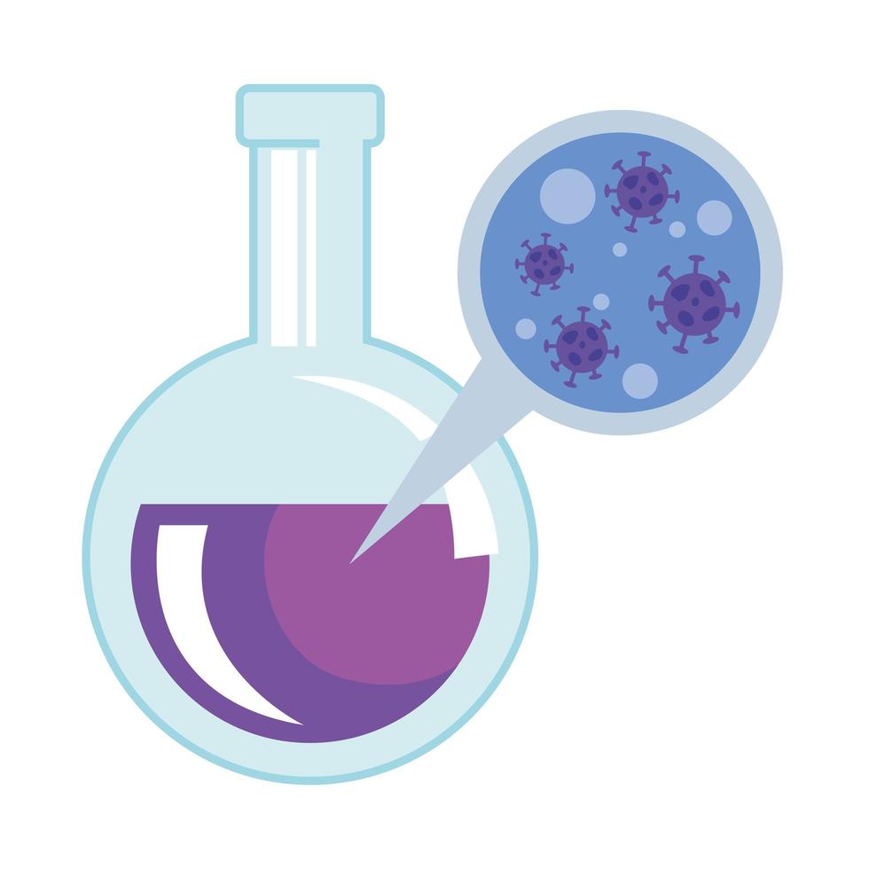 tube test with particles covid 19 icon vector