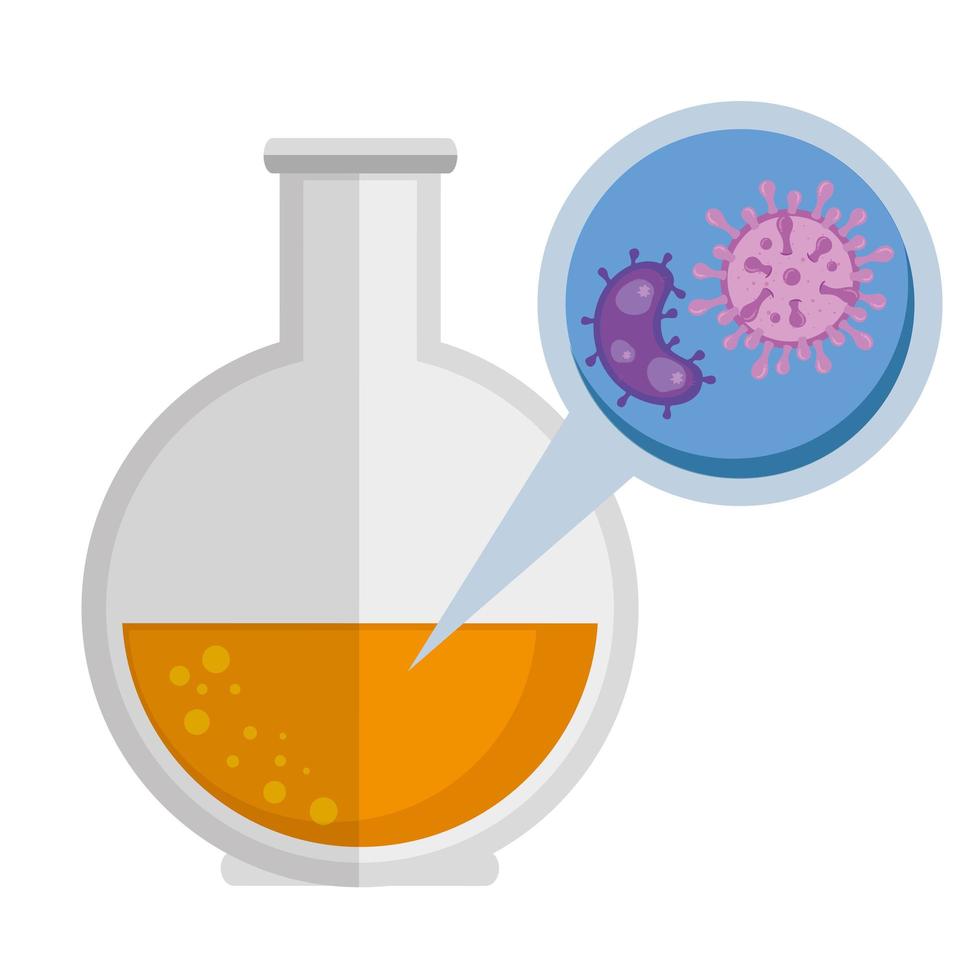 tube test with particles covid 19 icon vector