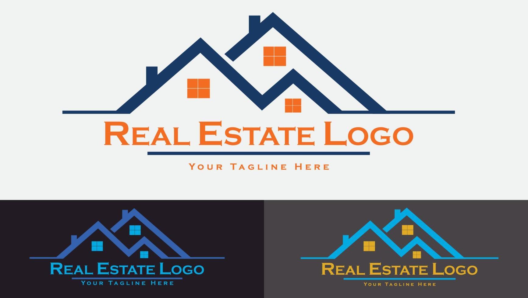 Real estate logo design vector template