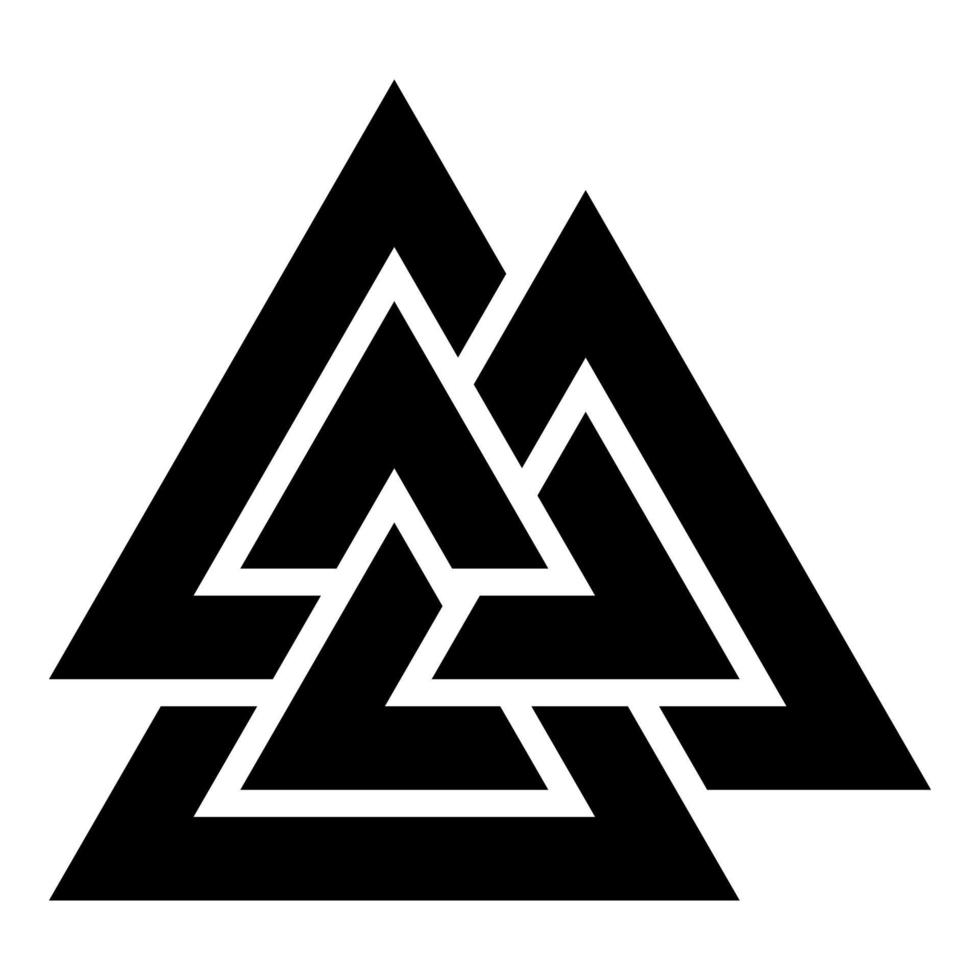 valknut signo symblol icono color negro vector ilustración estilo plano imagen