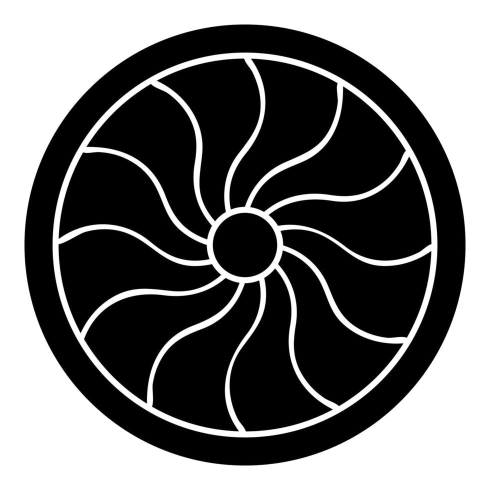 Viking shield icon black color vector illustration flat style image