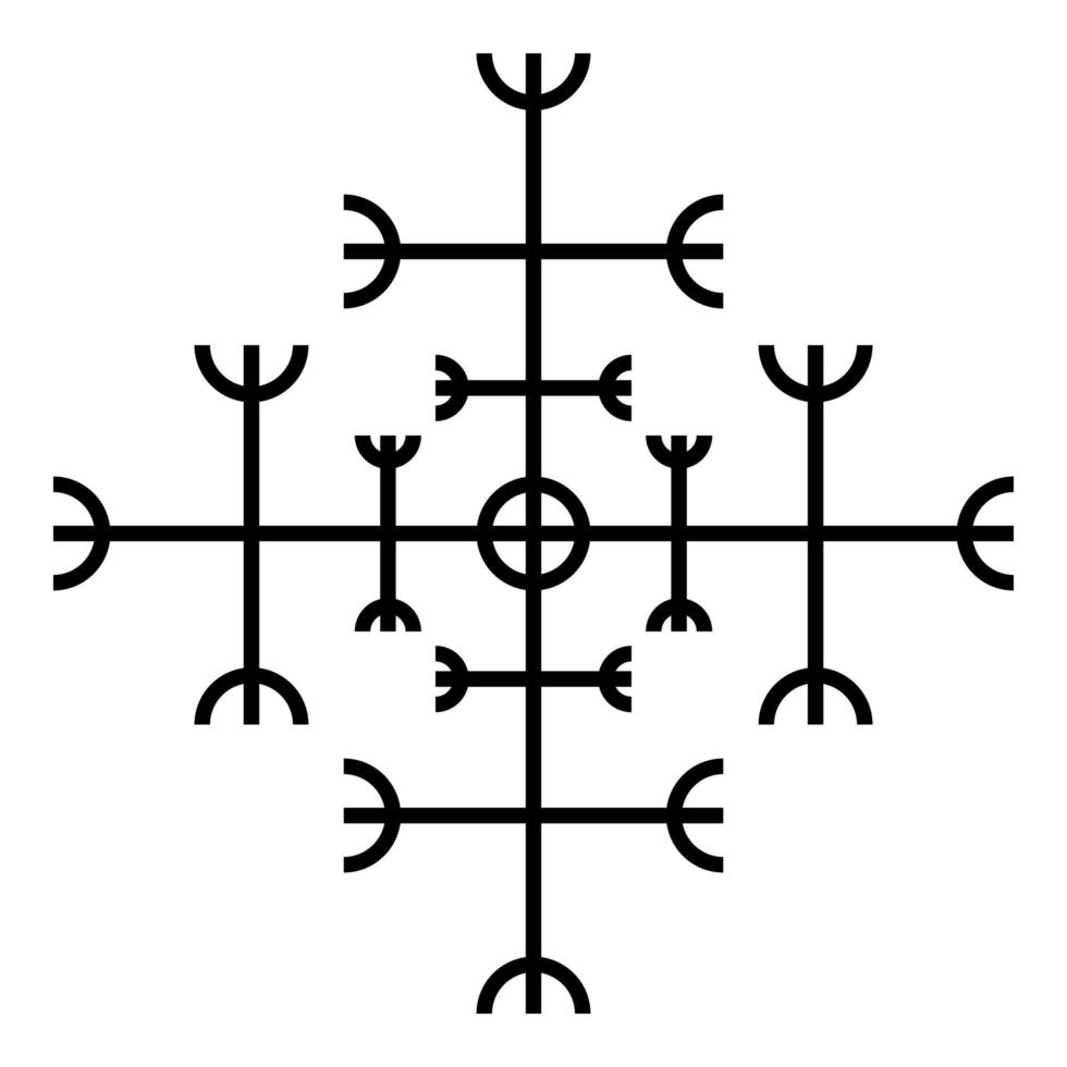 Helm of awe aegishjalmur or egishjalmur galdrastav icon black color vector illustration flat style image