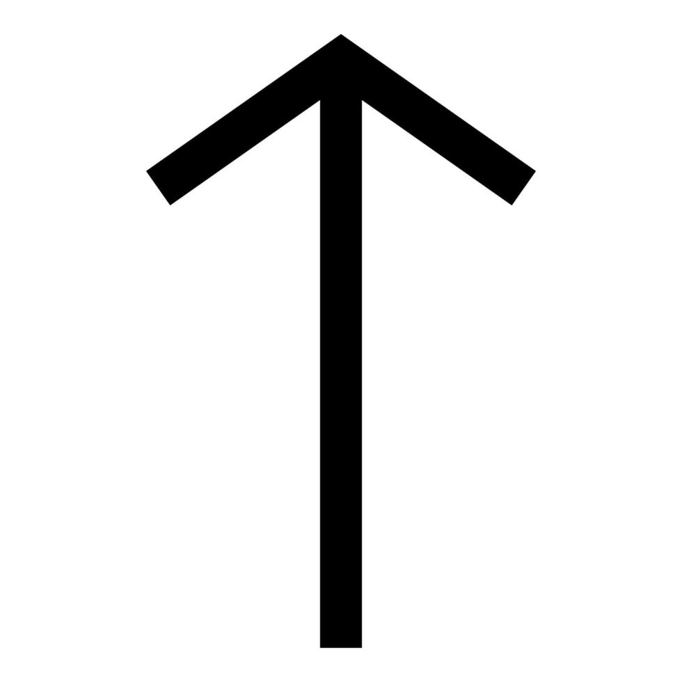 Teiwaz rune Telwaz tyr warrior symbol icon black color vector illustration flat style image
