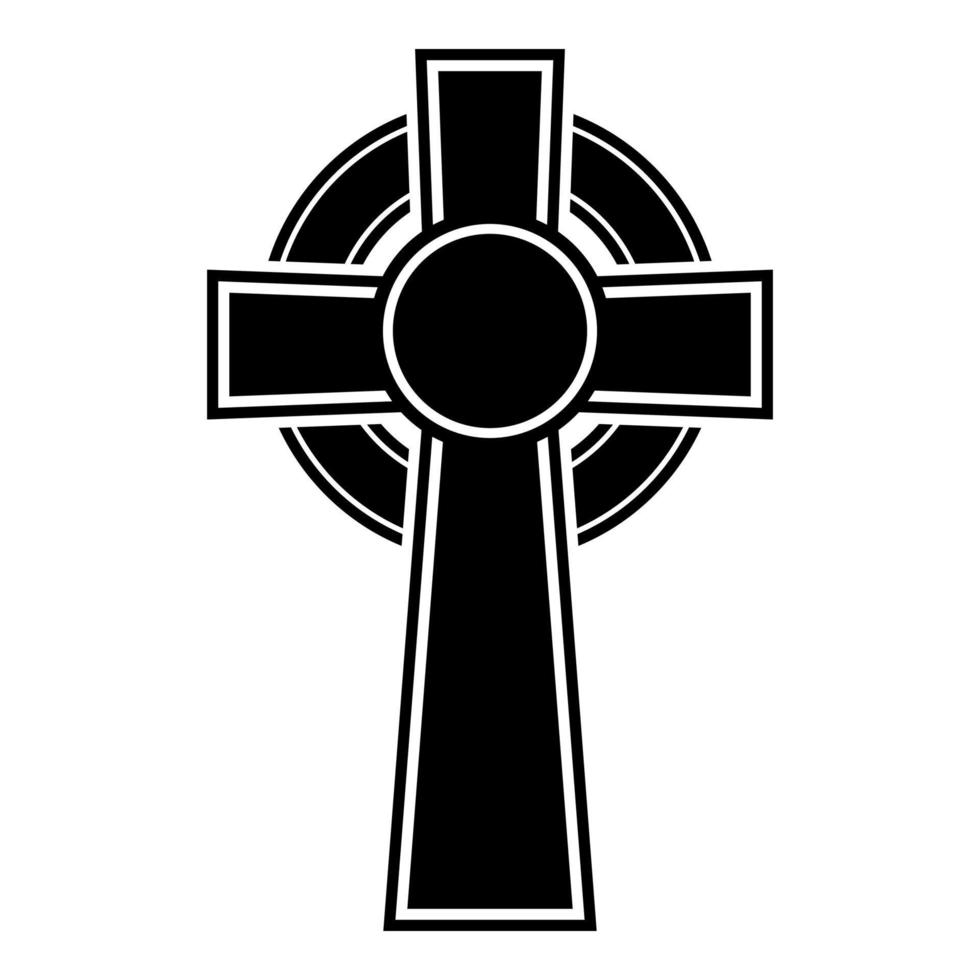 icono de cruz celta color negro ilustración vectorial imagen de estilo plano vector