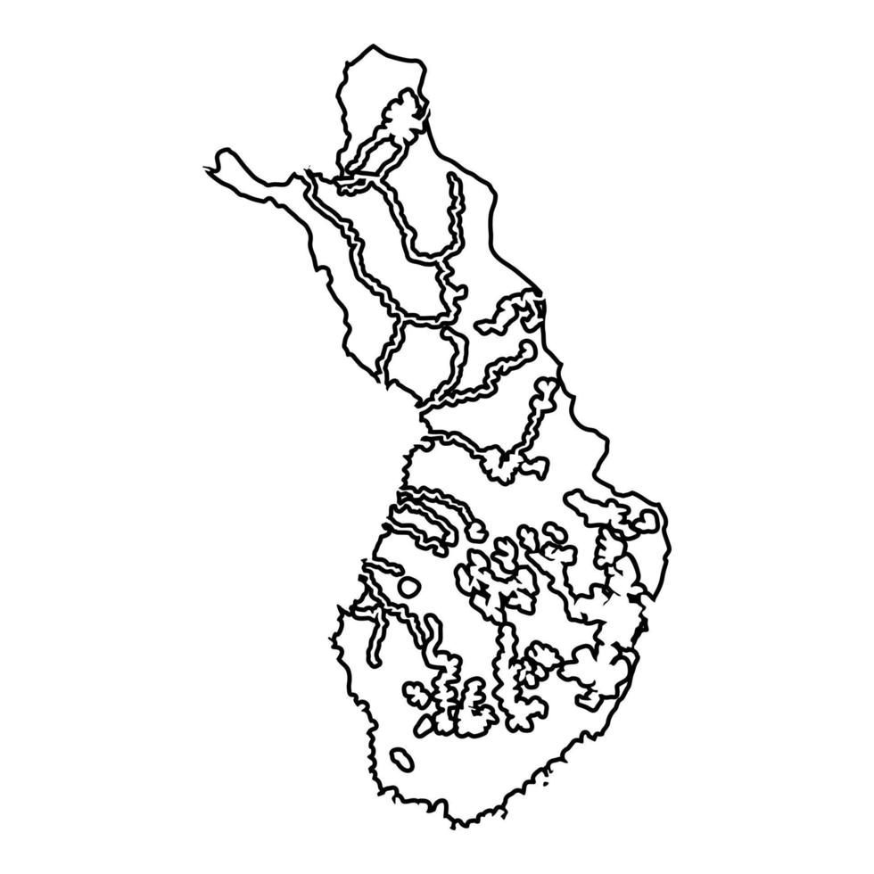 mapa de finlandia icono vector de color negro