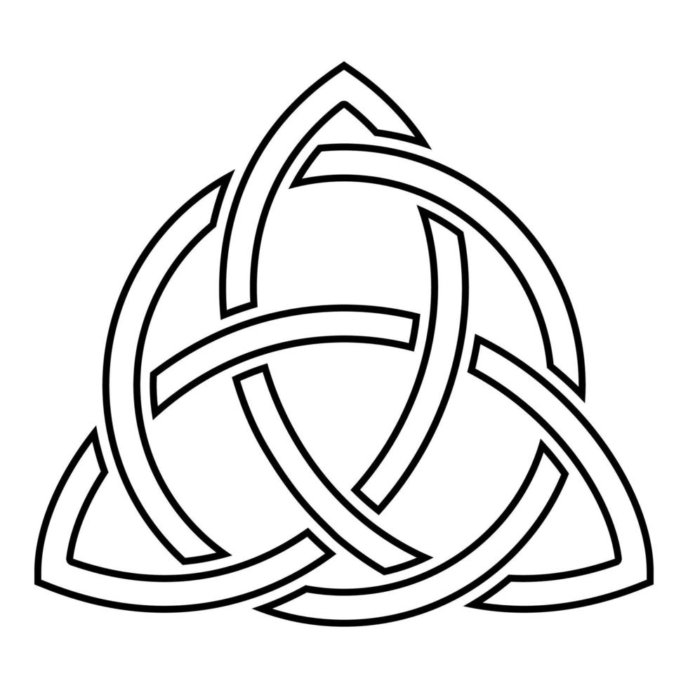 Triquetra in circle Trikvetr knot shape Trinity vector