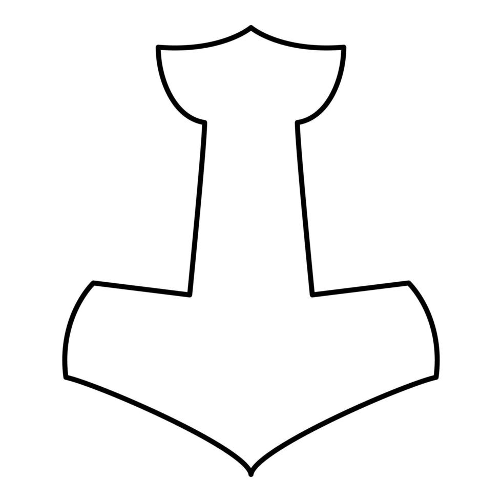Thor's hammer Mjolnir icon black color vector