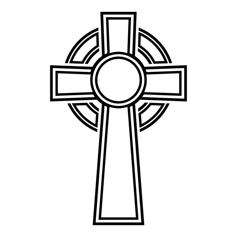 icono de cruz celta color negro ilustración vectorial vector