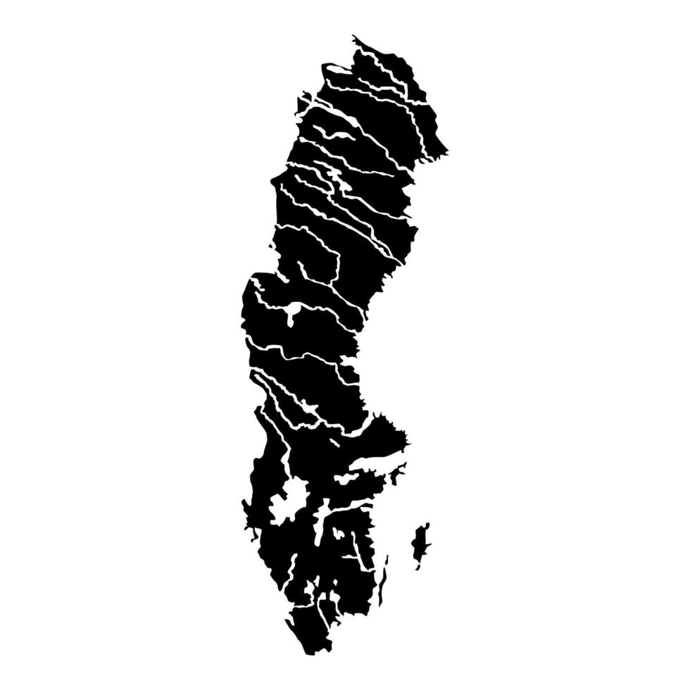 Map of Sweden icon black color vector illustration flat style image