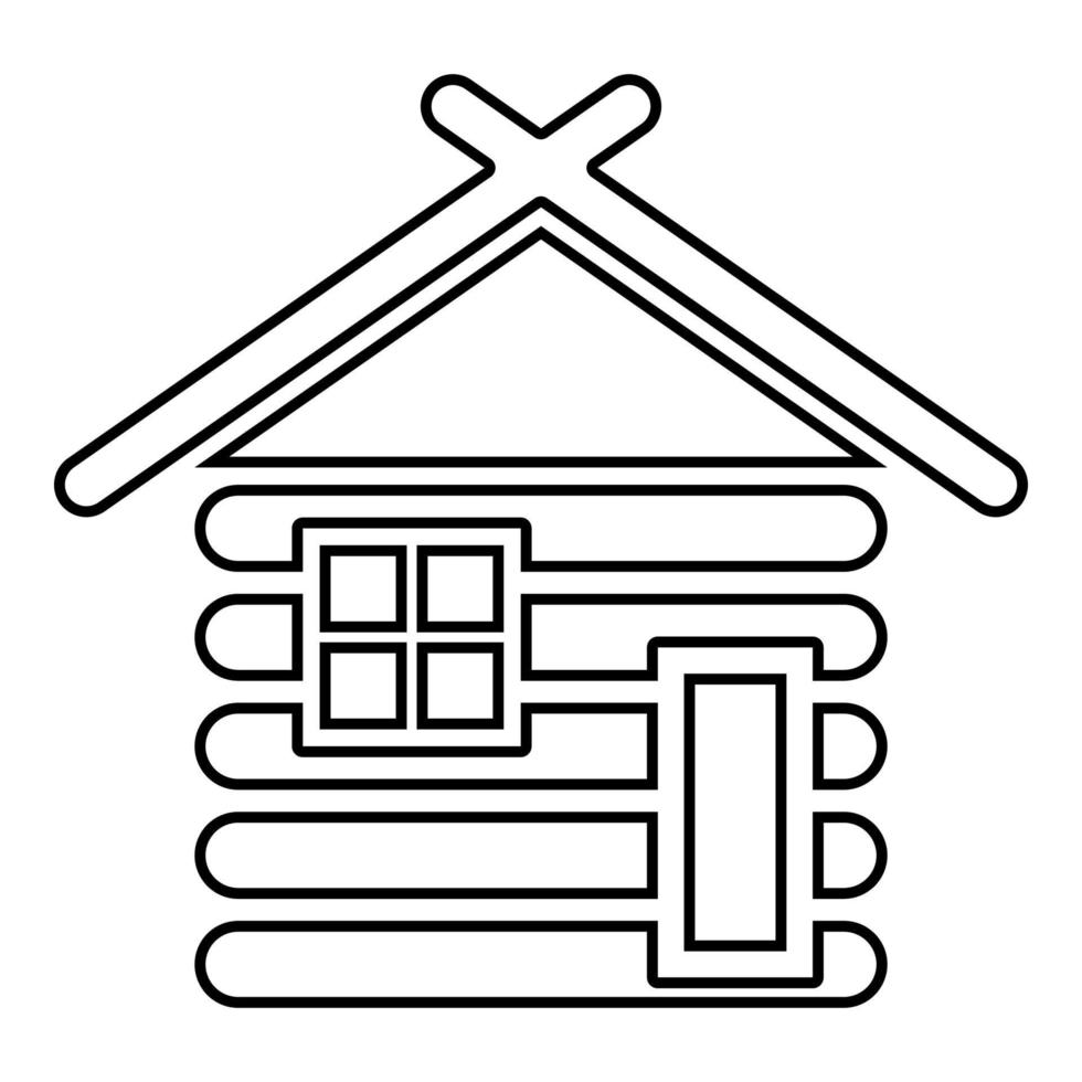 Wooden house Barn with wood Modular log cabins vector