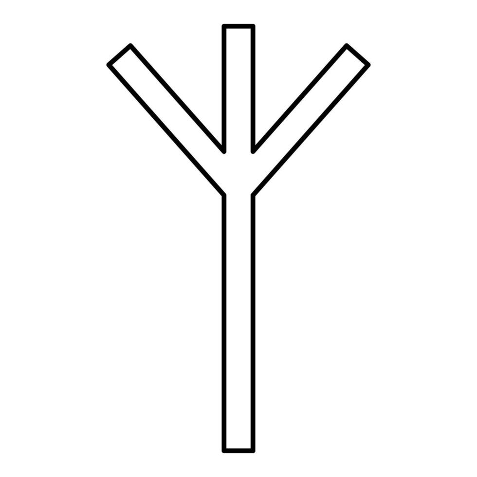 Algiz Elgiz rune elk reed defence symbol icon vector