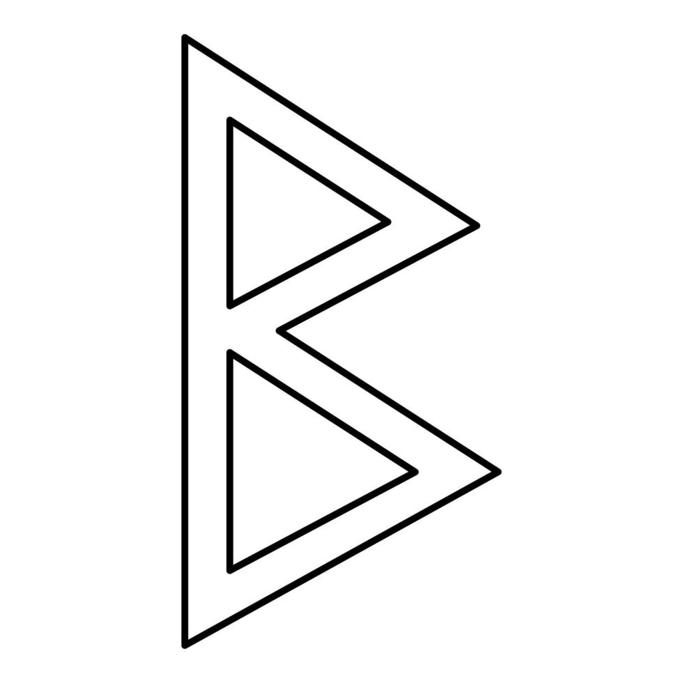 berkana runa abedul icono de nacimiento vector de color negro