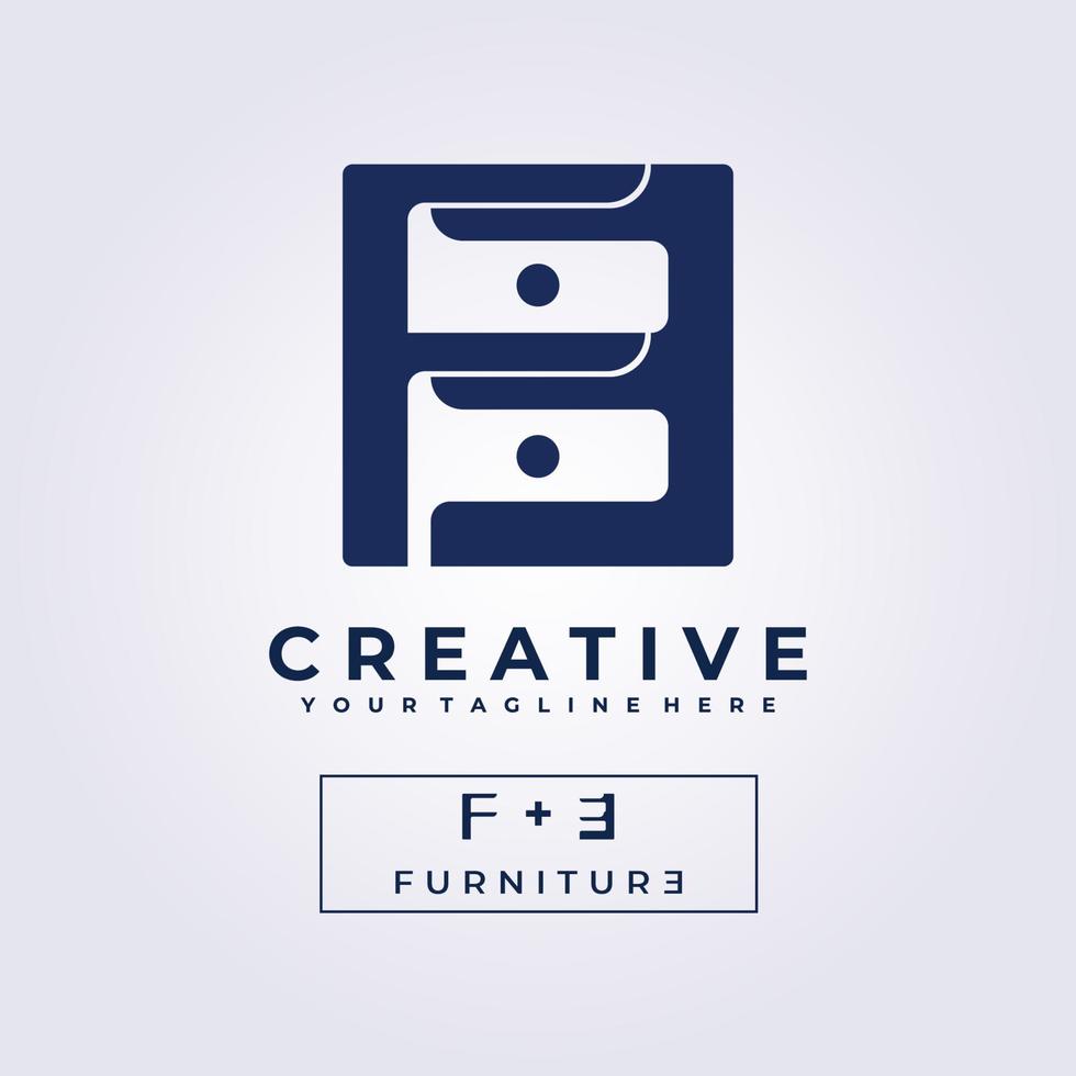 table furniture decor logo icon symbol creative illustration design vector letter mark F U R N I T U R E logo clever logo