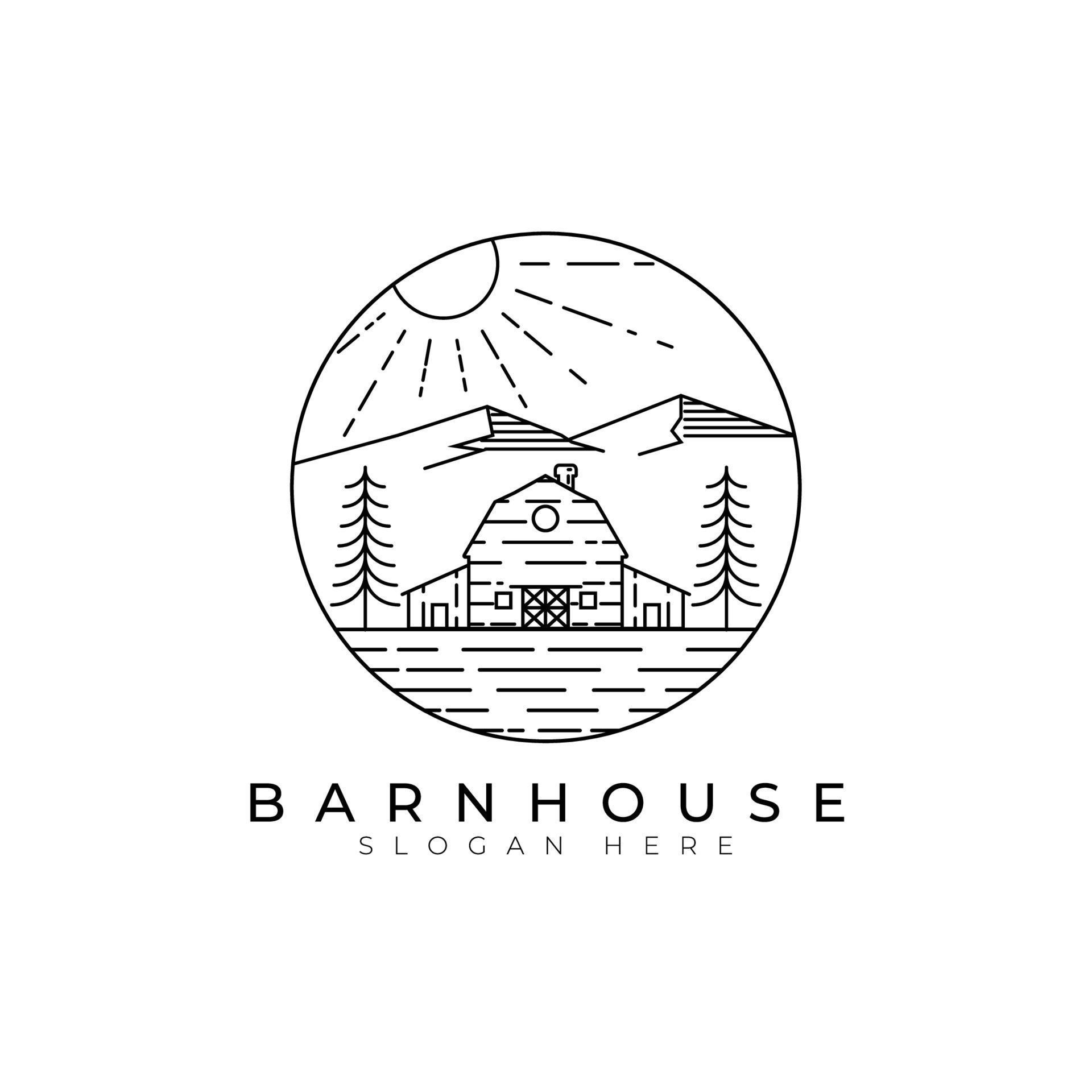 Barn house logo vector illustration template design, countryside barn ...