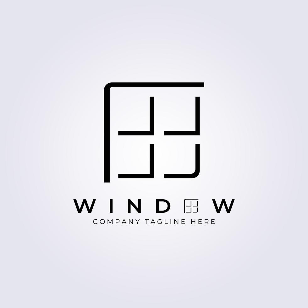 logotipo simple, diseño de plantilla de ilustración de vector de logotipo de ventana