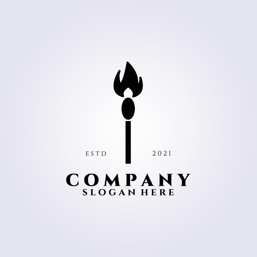 Torch logo vector illustration design, simple template lighter or lucifer logo