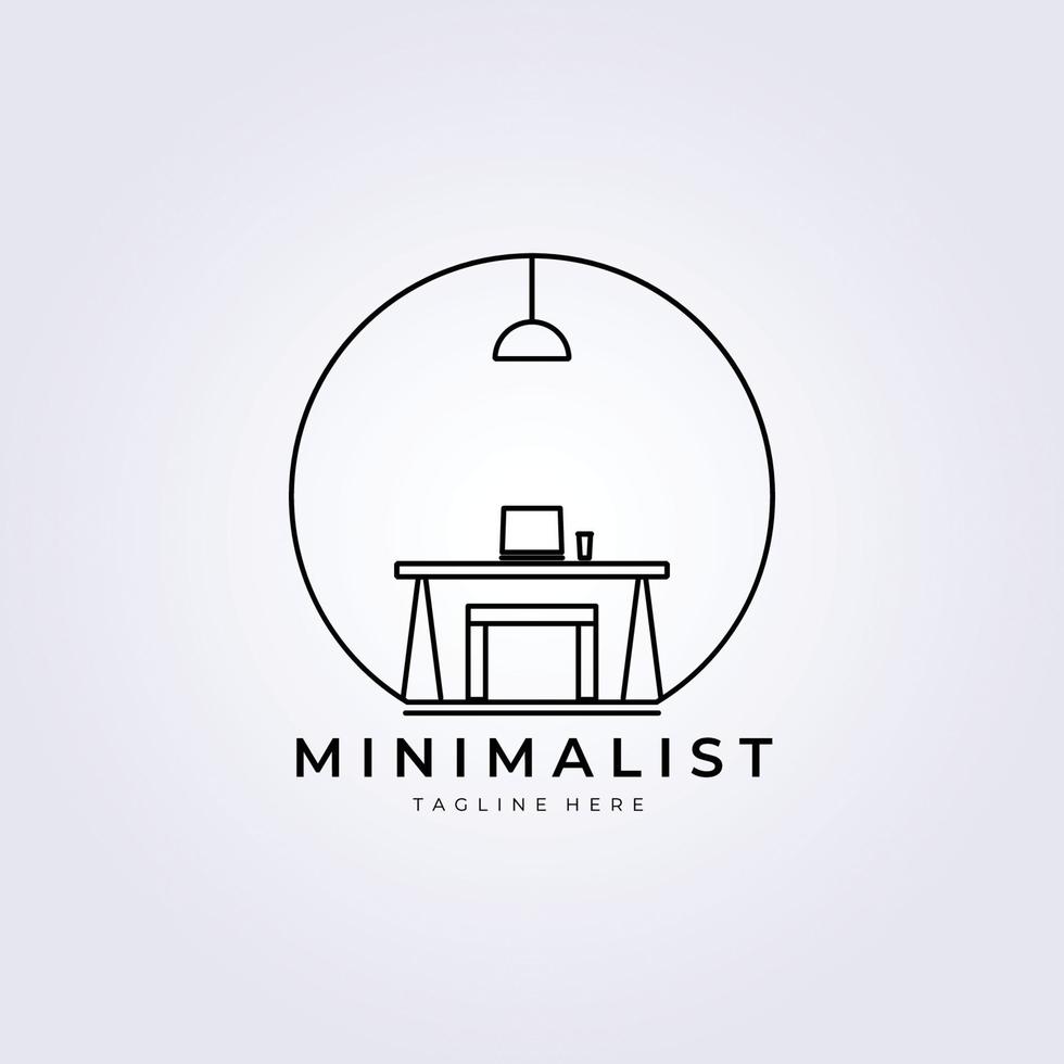 minimalist furniture logo vector illustration design, line art furniture logo