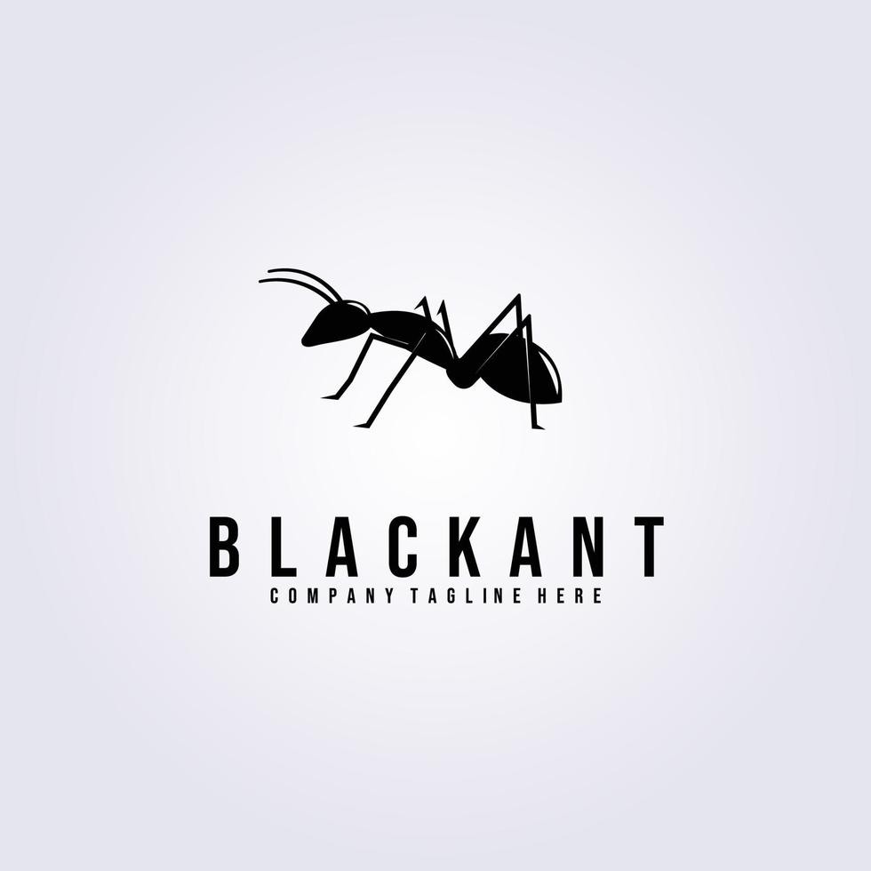diseño de ilustración de vector de logotipo de hormiga, hormiga negra