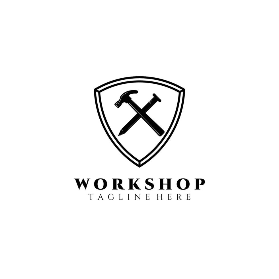 workshop logo vector illustration design 5159835 Vector Art at Vecteezy